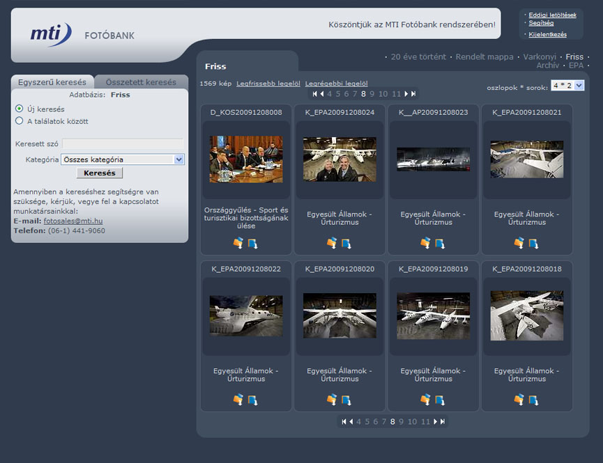 MTI Fotóbank szolgáltatási felületének kialakítása