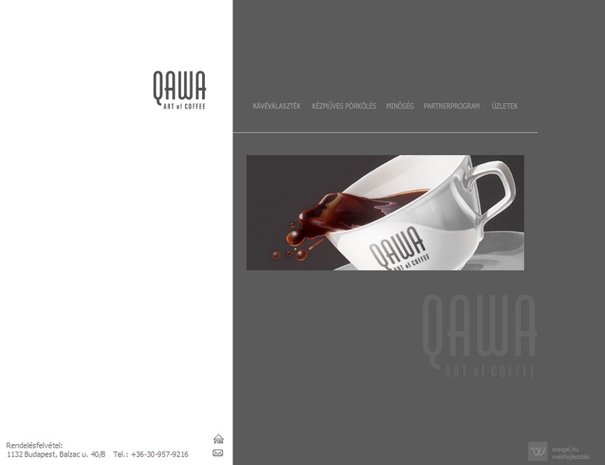 weboldal készítés, honlap karbantartás - QAWA Art of Coffee
